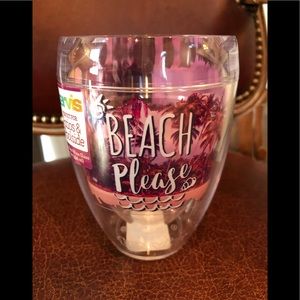 Tervis Stemless Wine “Beach Please” NWT 9oz
